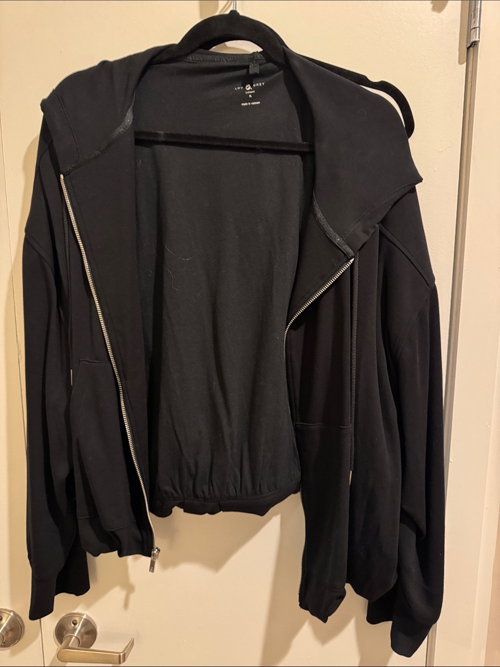 Lou & Grey Black Lightweight Zip Hoodie Jacket